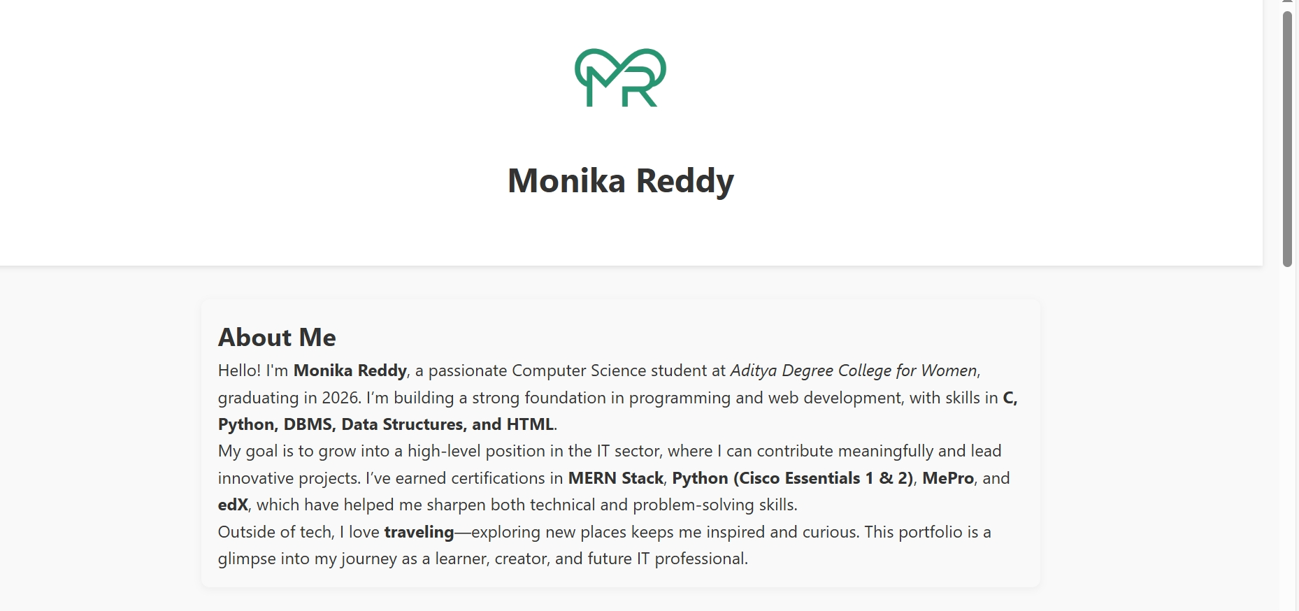 Screenshot of My First Website